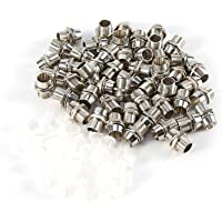 FTVOGUE 50 pcs Soporte para luz LED Color plata 5 mm Soportes LED Pantalla de panel Rosca Tamaño de montaje 8 mm